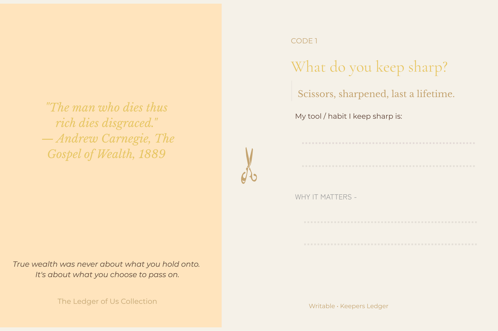Quiet Wealth We Keep - writable Heirloom Journal | The Ledger of Us - Chocolate Edition No.01 | Softcover journal with inside prints(100/200 pages)