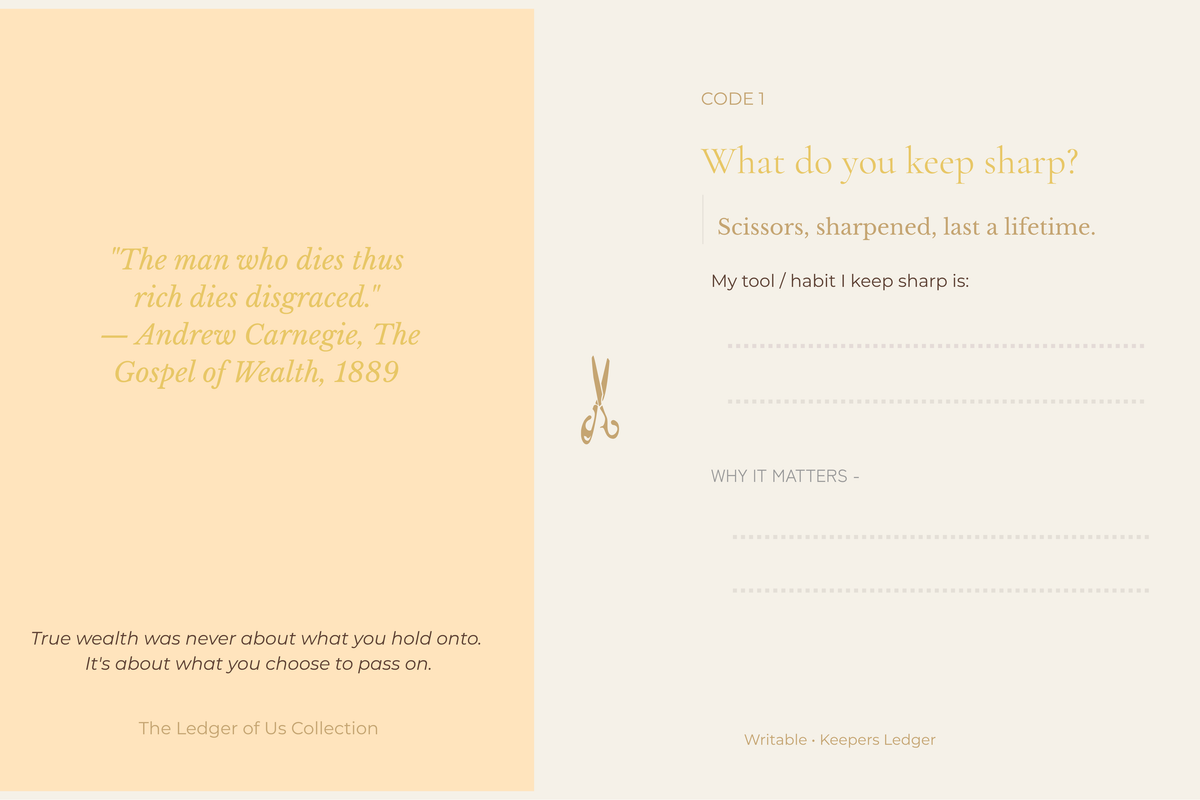 Quiet Wealth We Keep - writable Heirloom Journal | The Ledger of Us - Chocolate Edition No.01 | Softcover journal with inside prints(100/200 pages)