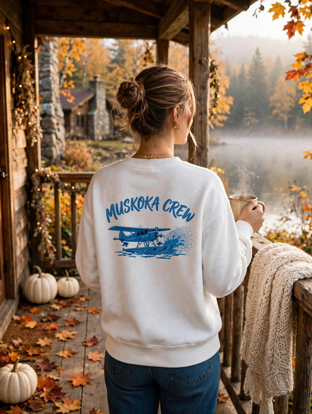 Muskoka Crew - Origami Paper Airplane Sweatshirt | Vintage Cottage Country Crewneck |  Ontario Lake Life